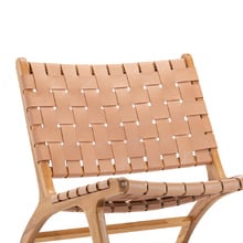 Casey Woven Cowhide Leather Lounge Chair